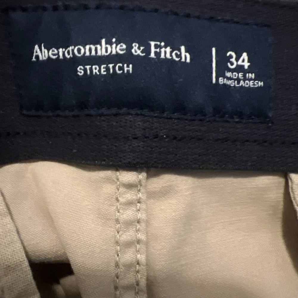 Abercrombie Fitch Mens Stretch Chino Shorts Khaki‎ Size 34 Casual Everyday